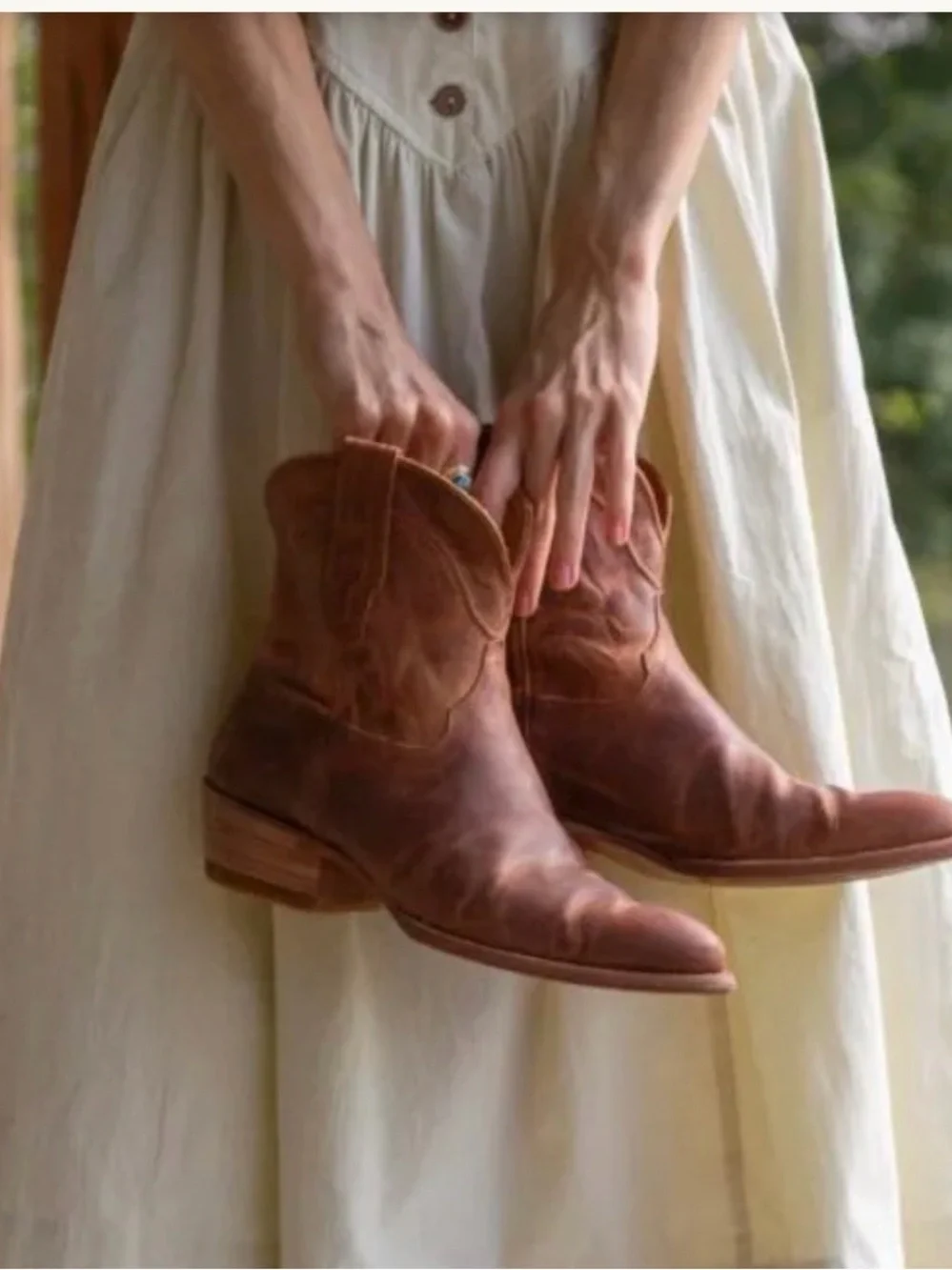 Tecovas Brown Leather Women's Western Ankle Boots The Penny